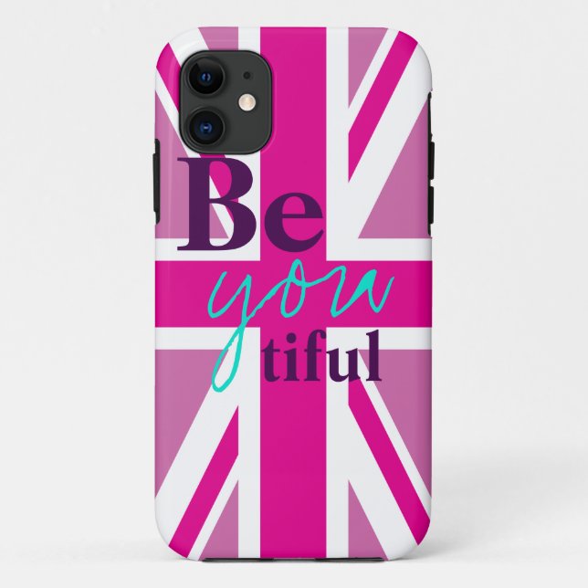 beYOUtiful Pink Union Jack iPhone 5 Fall Case-Mate iPhone Hülle (Rückseite)