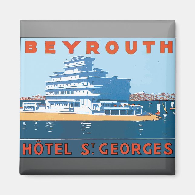 Beyrouth Hotel St. Georges, Vintag Magnet (Vorne)