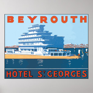 Beyrouth Hotel St. Georges, Vintag Poster