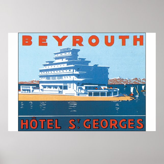 Beyrouth St. Georges Vintage Travel Poster (Vorne)