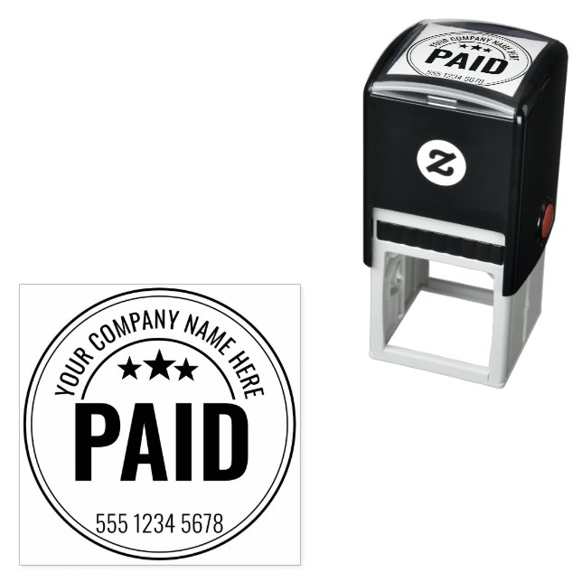 BEZAHLT Office Simple Rahmen Selbstfärb-Stempel Permastempel (Beispiel)