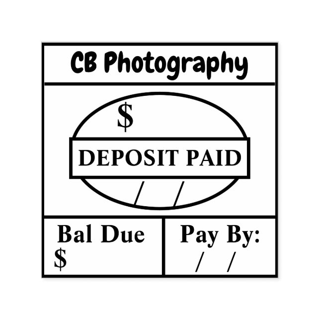 Bezahlte/Personalisierte Bal Due Self Inking Permastempel (Design)