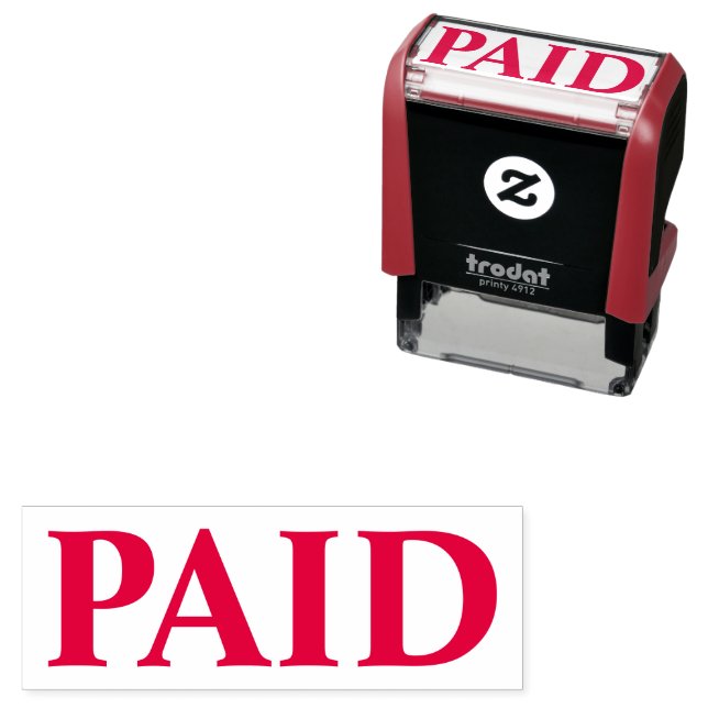 BEZAHLTES Büro Einfache Gerahmte Briefmarke Permastempel (Beispiel)