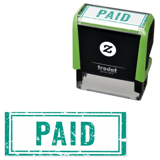 Bezahltes Kautschuk-Briefmarke in blau Permastempel (Beispiel)