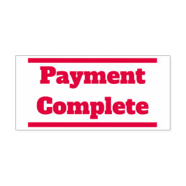 "Bezahlung abgeschlossen" und Briefmarke aus Vollk Permastempel