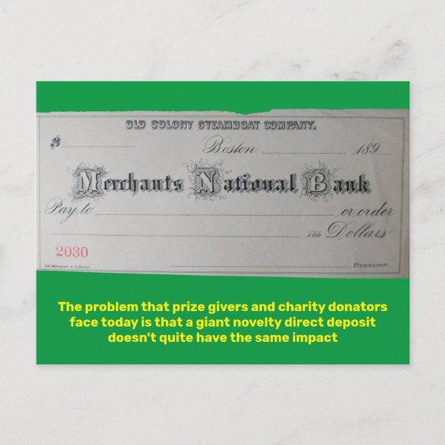 Bezahlung an den Träger auf Anfrage Postkarte (Vorderseite)