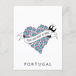 Bezahlung der Liebe mit Liebe illustriert portugie Postkarte
