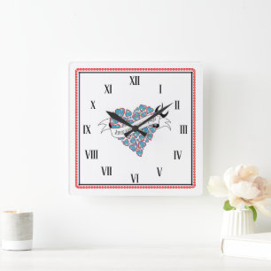 Bezahlung der Liebe mit Liebe illustriert portugie Quadratische Wanduhr