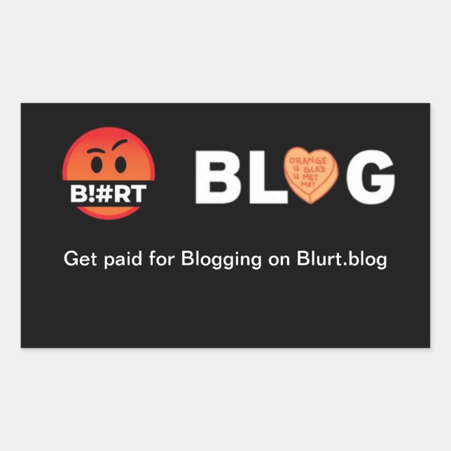 Bezahlung für Blogging auf Blurt.blog Rechteckiger Aufkleber (Vorderseite)