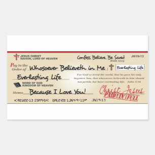 Bezahlung in vollem Rett durch Jesus Karo Christli Rechteckiger Aufkleber