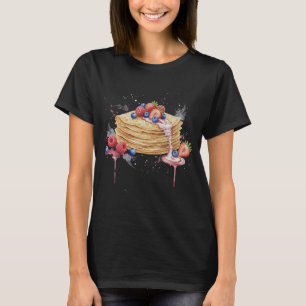 Bezauberende Crêpes & Beeren Wasserfarben Französi T-Shirt