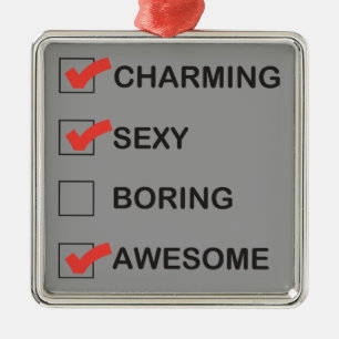 Bezaubern Silbernes Ornament