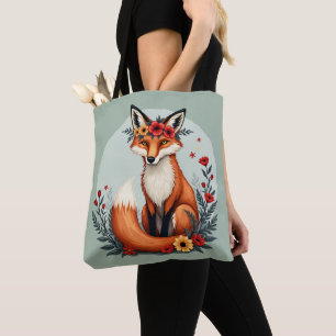 Bezaubernd Blumenfox Holzlandschaft Kunst