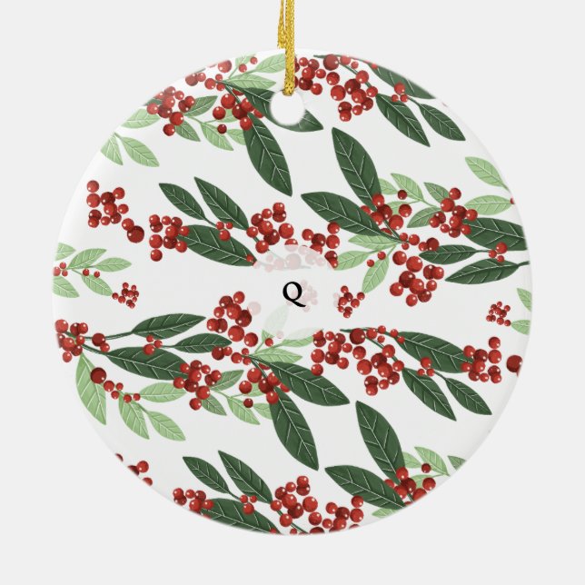 Bezaubernd Evergreen Elegance Weihnachten Keramik Ornament (Hinten)