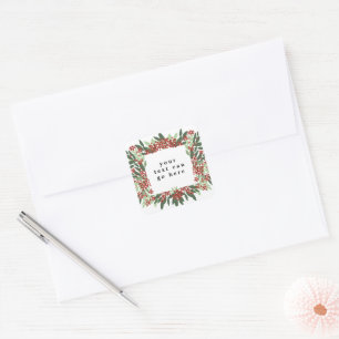 Bezaubernd Evergreen Elegance Weihnachten Quadratischer Aufkleber
