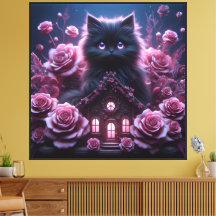 Bezaubernd Kitten Haven: 3D Dark Fantasy Art Print