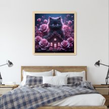 Bezaubernd Kitten Haven: 3D Dark Fantasy Art Print
