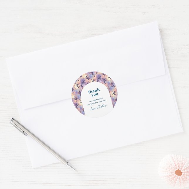 Bezaubernd Kleine Fairy Birthday Runder Aufkleber (Umschlag)