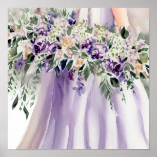 Bezaubernd Lilac, Bridal Cascading Bouquet 1, Poster