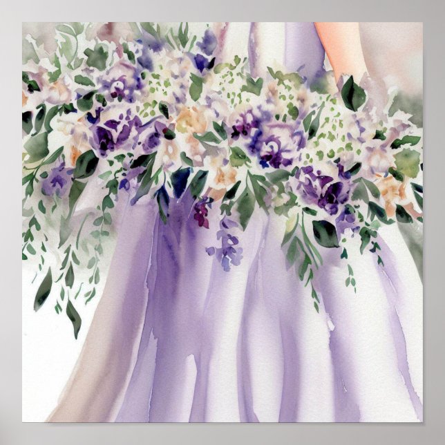 Bezaubernd Lilac, Bridal Cascading Bouquet 1, Poster (Vorne)