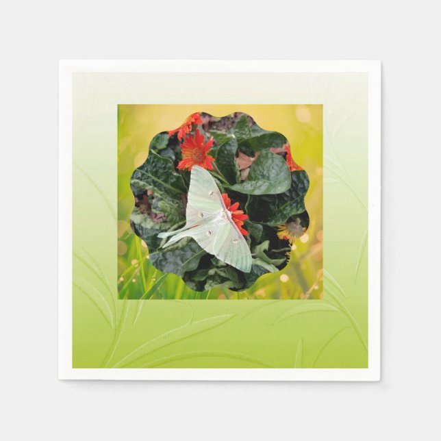 Bezaubernd Luna Moth Napkins Serviette (Vorderseite)