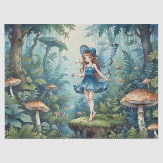 Bezaubernd Mushroom Fairy Seidenpapier (Vorderseite)