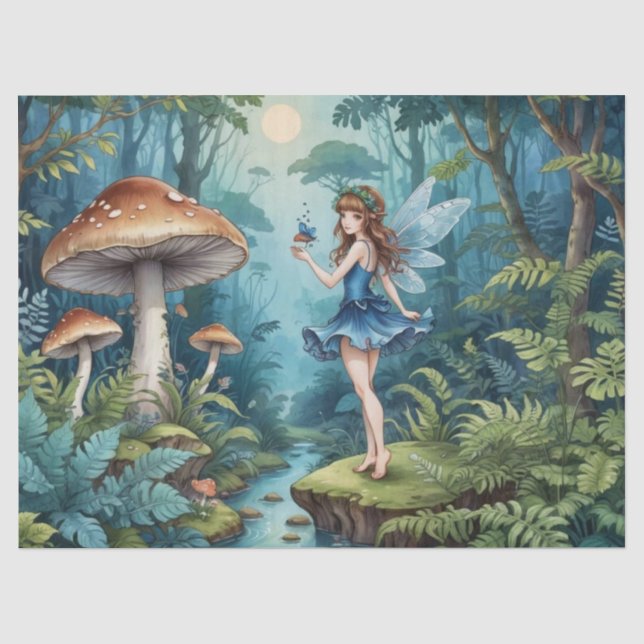 Bezaubernd Mushroom Fairy Seidenpapier (Vorderseite)