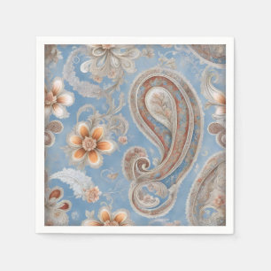Bezaubernd Paisley Peach and Blue Serviette