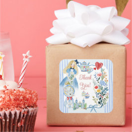 Bezaubernde Alice im Wunderland Garden Vielen Dank Quadratischer Aufkleber