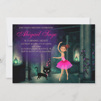 Bezaubernde Ballerina und Balletttanz Geburtstag Einladung