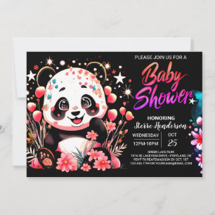 Bezaubernde Bamboo Panda Bliss Girl Baby Dusche Einladung