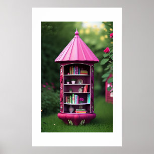 Bezaubernde Bibliothek im Freien Poster