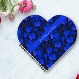 Bezaubernde blaue Blätter Notizbuch