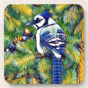 Bezaubernde blaue Jay drucken Getränkeuntersetzer