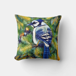 Bezaubernde blaue Jay drucken Kissen