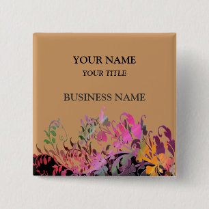 Bezaubernde Blume - Firmenname-Tag Button