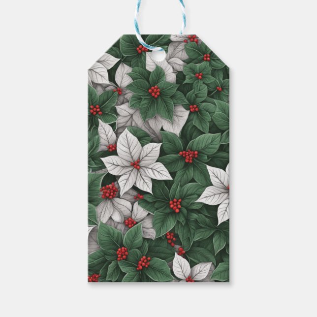 Bezaubernde botanische Elegance Weihnachtsgeschenk Geschenkanhänger (Vorderseite)