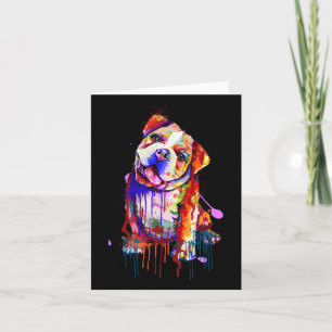 Bezaubernde Bulldog Rainbow Colors Kunst, Dichtung Karte