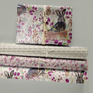 Bezaubernde Bunnies in Korbkörben, Wiesen-Dekoupag Geschenkpapier Set