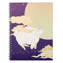 Bezaubernde Bunny Moon Notebook-Abdeckung