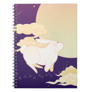 Bezaubernde Bunny Moon Notebook-Abdeckung Notizblock