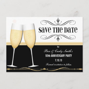 Bezaubernde Einladung Champagne Save the Date