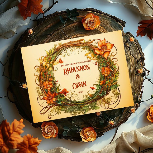 Bezaubernde Elfenbein, Orangefarbene Druiden-Hochz Gästebuch (Von Creator hochgeladen)