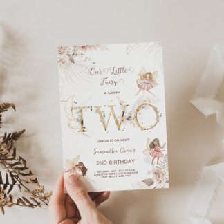 Bezaubernde Fairies 2. Geburtstagsfeier Einladung