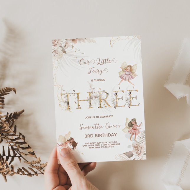 Bezaubernde Fairies 3. Geburtstagseinladung Einladung (Von Creator hochgeladen)