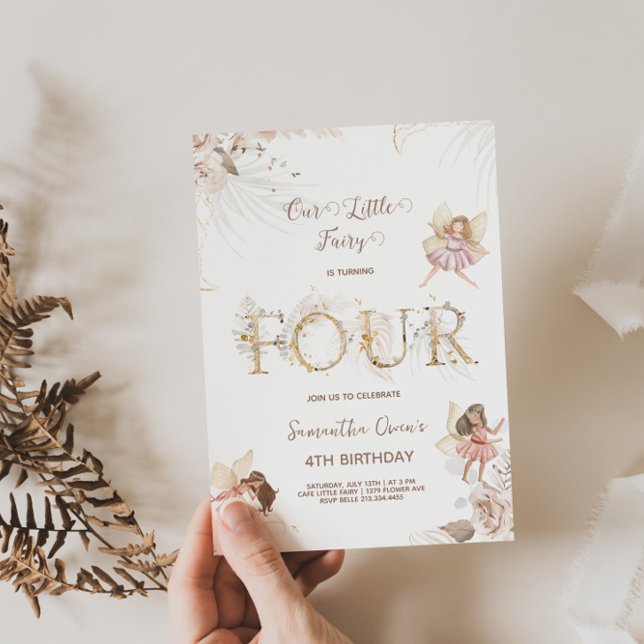 Bezaubernde Fairies 4. Geburtstag Einladung (Von Creator hochgeladen)