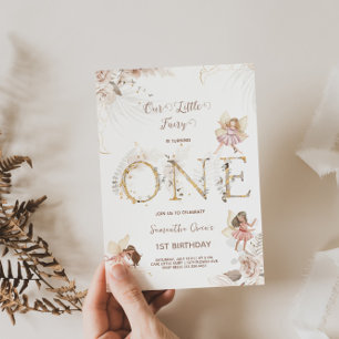 Bezaubernde Fairies Einladung zum 1. Geburtstag