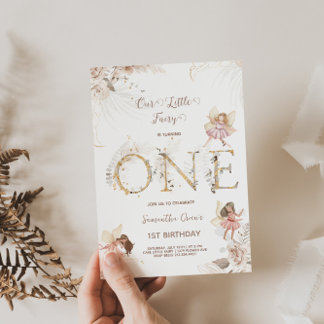 Bezaubernde Fairies Einladung zum 1. Geburtstag