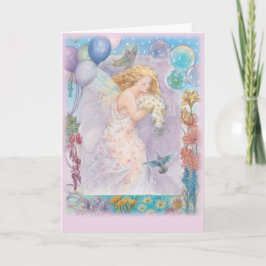 Bezaubernde Fairy Violet Geburtstagsgrüße Karte