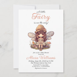 Bezaubernde Fee mit Mushrooms Girl Baby Dusche Einladung